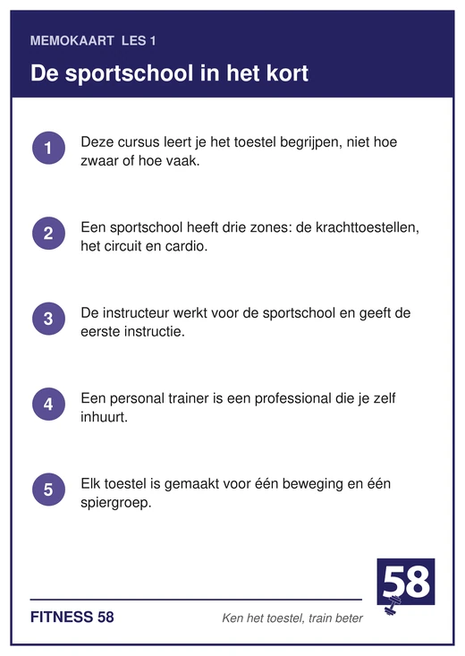 Memokaart van les 1