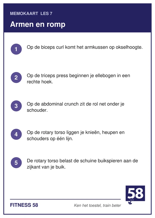 Memokaart van les 7