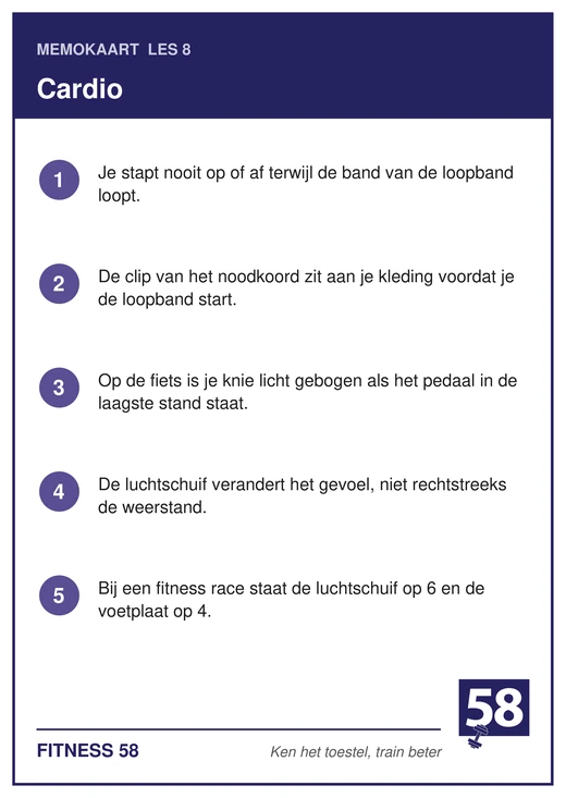 Memokaart van les 8