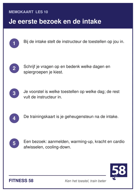 Memokaart van les 10